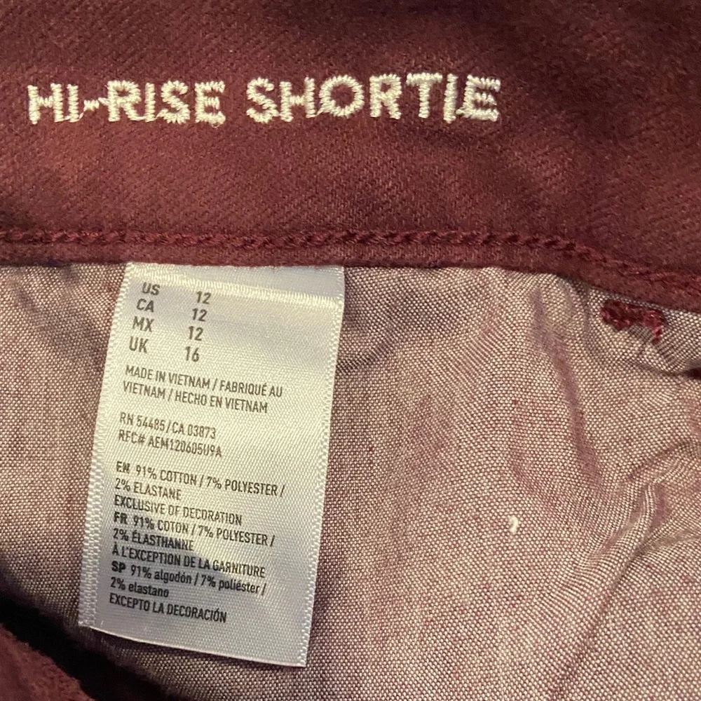 American Eagle Outfitters Women's Maroon Jean Shorts - Picture 3 of 12